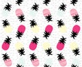 Colourful geometric abstract pineapples repeat pattern