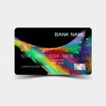 Colourful geometric credit card design.