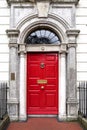 Colourful Georgian door in Dublin city, Merrion Square, Ireland