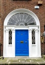 Colourful Georgian door in Dublin city, Merrion Square, Ireland