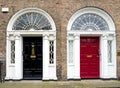 Colourful Georgian door in Dublin city, Merrion Square, Ireland