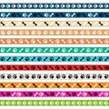 Gift ribbons with paw and bone pattern Royalty Free Stock Photo