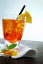 Colourful glass of aperol spritz Royalty Free Stock Photo