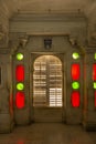 Colourful Glass work on windows at City Palace,Udaipur,Rajasthan,India Royalty Free Stock Photo