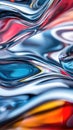 Colourful glossy holographic background design. Texture with smooth flowing wavy pattern and light reflection effect