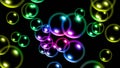 Colourful glowing bubbles background