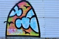 A colourful graffiti on the wall in Luxembourg City