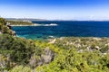 Colourful Granite Coastline with Ruins Royalty Free Stock Photo