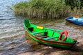 Colourful green fishing boat