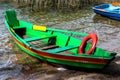 Colourful green fishing boat
