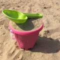 Beach bucket and shovel Royalty Free Stock Photo