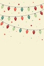 Colourful hand drawn string of lights. Christmas background. Vector Royalty Free Stock Photo