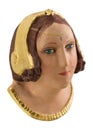 Colourful handcrafted small plaster bust Royalty Free Stock Photo