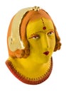 Colourful handcrafted small plaster bust Royalty Free Stock Photo