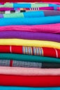 Colourful handmade scarfs close-up Royalty Free Stock Photo