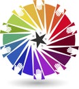 Colourful hands logo