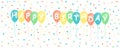 Colourful happy birthday baloons, vector illustration