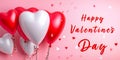 Colourful Happy Valentines Day Text on a pink love heart background Royalty Free Stock Photo