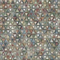 Seamless geometric pattern with multicolored triangles. Royalty Free Stock Photo