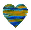 Colourful heart, love symbol, Valentine`s card in colours of the sun and sea.