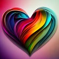 Colourful heart of rainbows