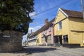 Colourful historic buildings in the village of Bildeston in Suffolk