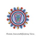 HIV virus particle structure isolated Royalty Free Stock Photo