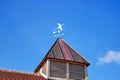 Colourful Home & weather forecast sign with blue sky