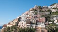 Colourful houses hugging the mountain side in the delightful town of Positano on the Amalfi Coast in Southern Italy. Royalty Free Stock Photo