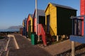 Colourful huts at the sea side and beach