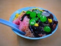 Colourful ice kacang, a popular dessert in Singapore and Malaysia Royalty Free Stock Photo
