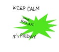 Colourful illustration of a white board and Happy Weekend note. It`s Friday on fluorescent green and white background.