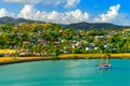 Sailboat moored at St. John`s Harbour, Antigua, West Indies