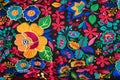 Colourful indigenous textile in Otavalo Ecuador