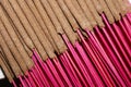 Colourful insence sticks background, abstract pattern.