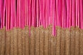 Colourful insence sticks background, abstract pattern. Royalty Free Stock Photo