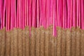 Colourful insence sticks background, abstract pattern.