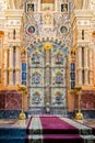 Colourful interior and mosaics in the Church of the Savior on Spilled Blood in St Petersburg, Russia