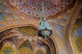 The colourful interior of the Tomb of Akbar the Great, an import