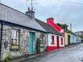 Colourful Irish Cottages in Cong village, county Mayo, Ireland Royalty Free Stock Photo