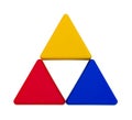 Colourful isolated triangles Royalty Free Stock Photo