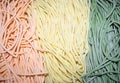 Colourful Italian pasta tagliatelle