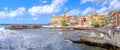 Colourful italian riviera landscapes of Genova Nervi Porticciolo - Liguria city - Italy