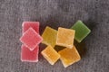 Colourful jelly cubes Royalty Free Stock Photo