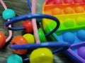Colourful kids toy with black background wallpaper Royalty Free Stock Photo