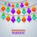 Colourful Lamps for Ramadan Mubarak.