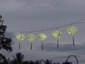 Colourful lanterns hanging in the street Royalty Free Stock Photo