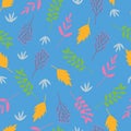 Colourful leaf and foliage vector seamless pattern design.