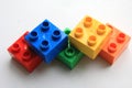 Colourful LEGO blocks on white background