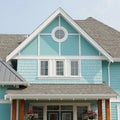 Colourful Light Blue Home House Design Details Canada Royalty Free Stock Photo